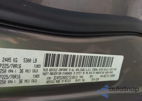 2013 Dodge Journey Se from USA, damaged, VIN 3C4PDCAB5DT518019
